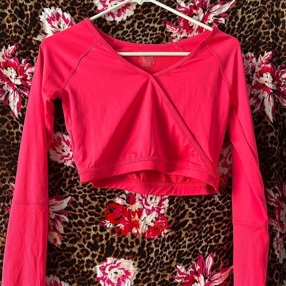 Long sleeve champion crop top workout top